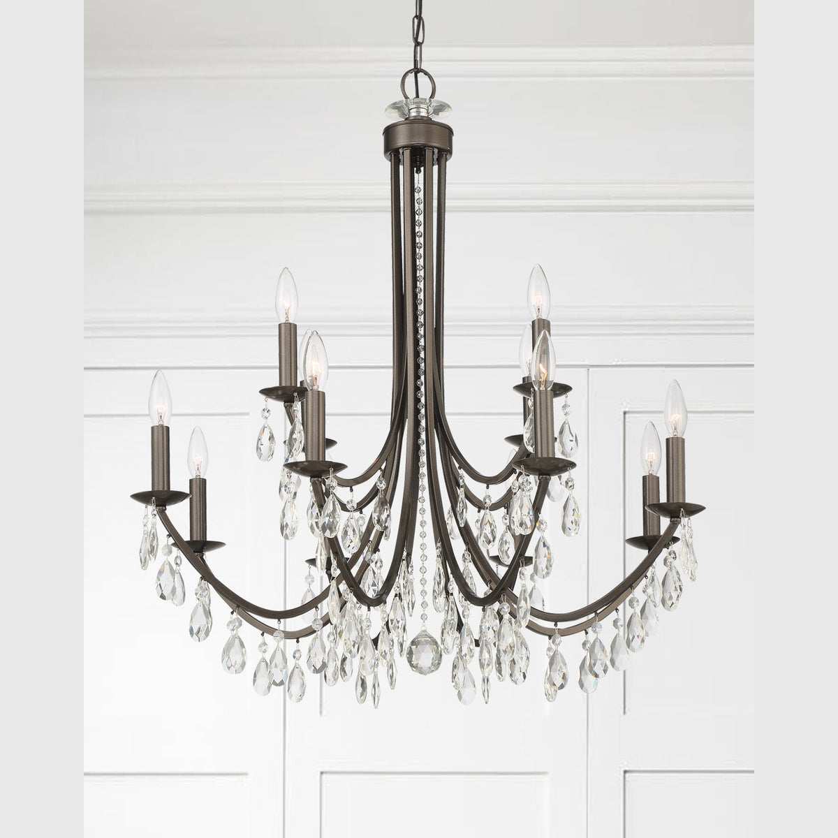 Crystorama - 8829-VZ-CL-MWP - 12 Light Chandelier - Bridgehampton - Vibrant Bronze