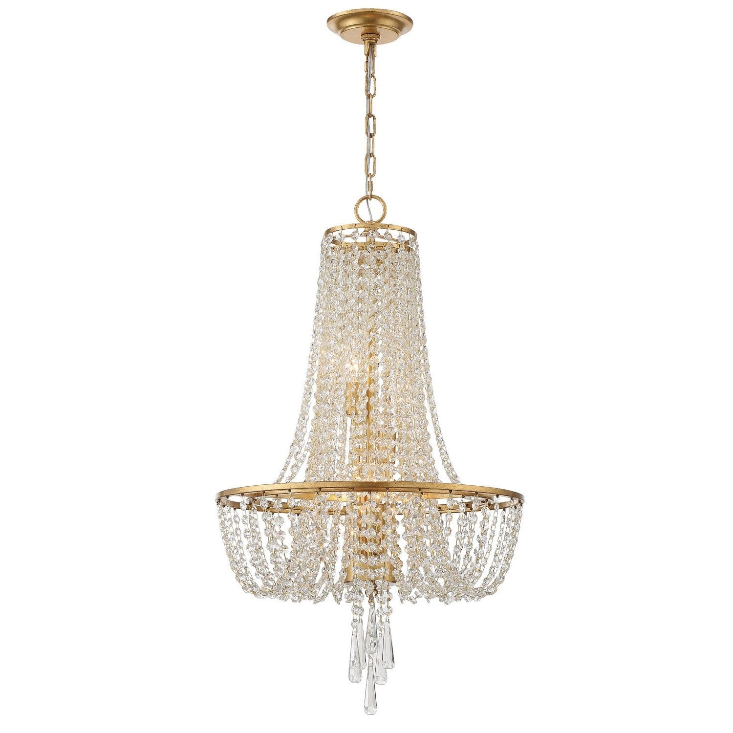 Crystorama - ARC-1907-GA-CL-MWP - Four Light Chandelier - Arcadia - Antique Gold