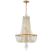 Crystorama - ARC-1907-GA-CL-MWP - Four Light Chandelier - Arcadia - Antique Gold