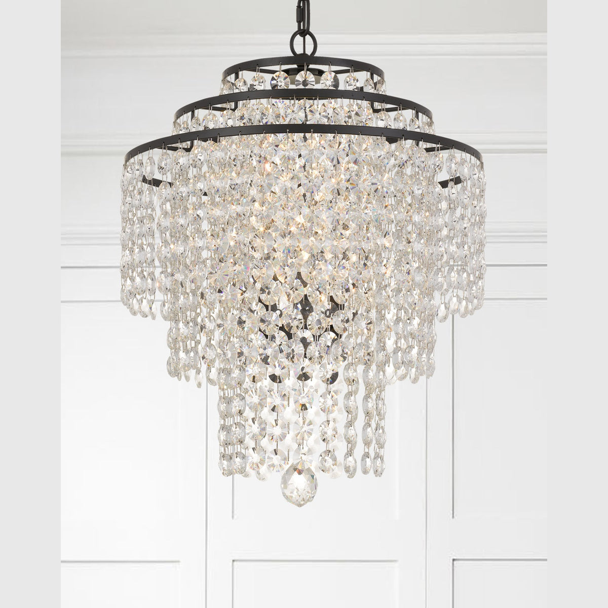 Crystorama - ARI-304-DB-CL-MWP - Four Light Chandelier - Arielle - Dark Bronze