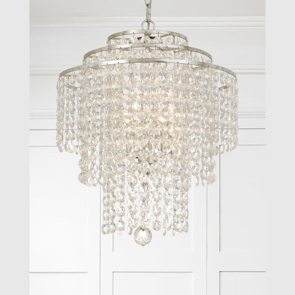 Crystorama - ARI-304-SA-CL-MWP - Four Light Chandelier - Arielle - Antique Silver