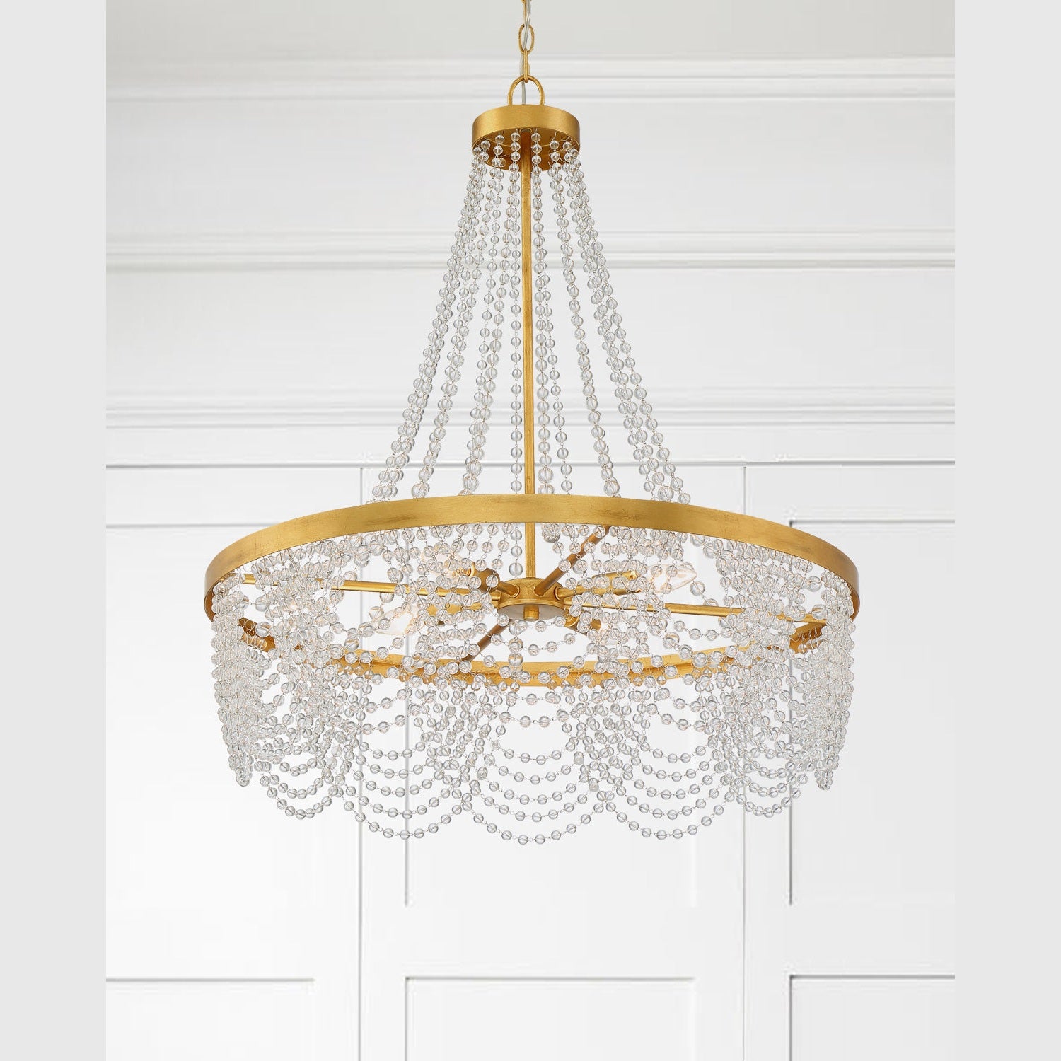 Crystorama - FIO-A9104-GA-CL - Four Light Chandelier - Fiona - Antique Gold