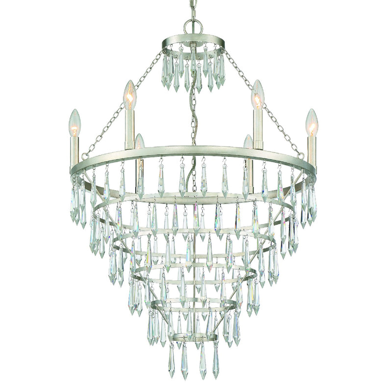 Crystorama - LUC-A9066-SA - Six Light Chandelier - Lucille - Antique Silver