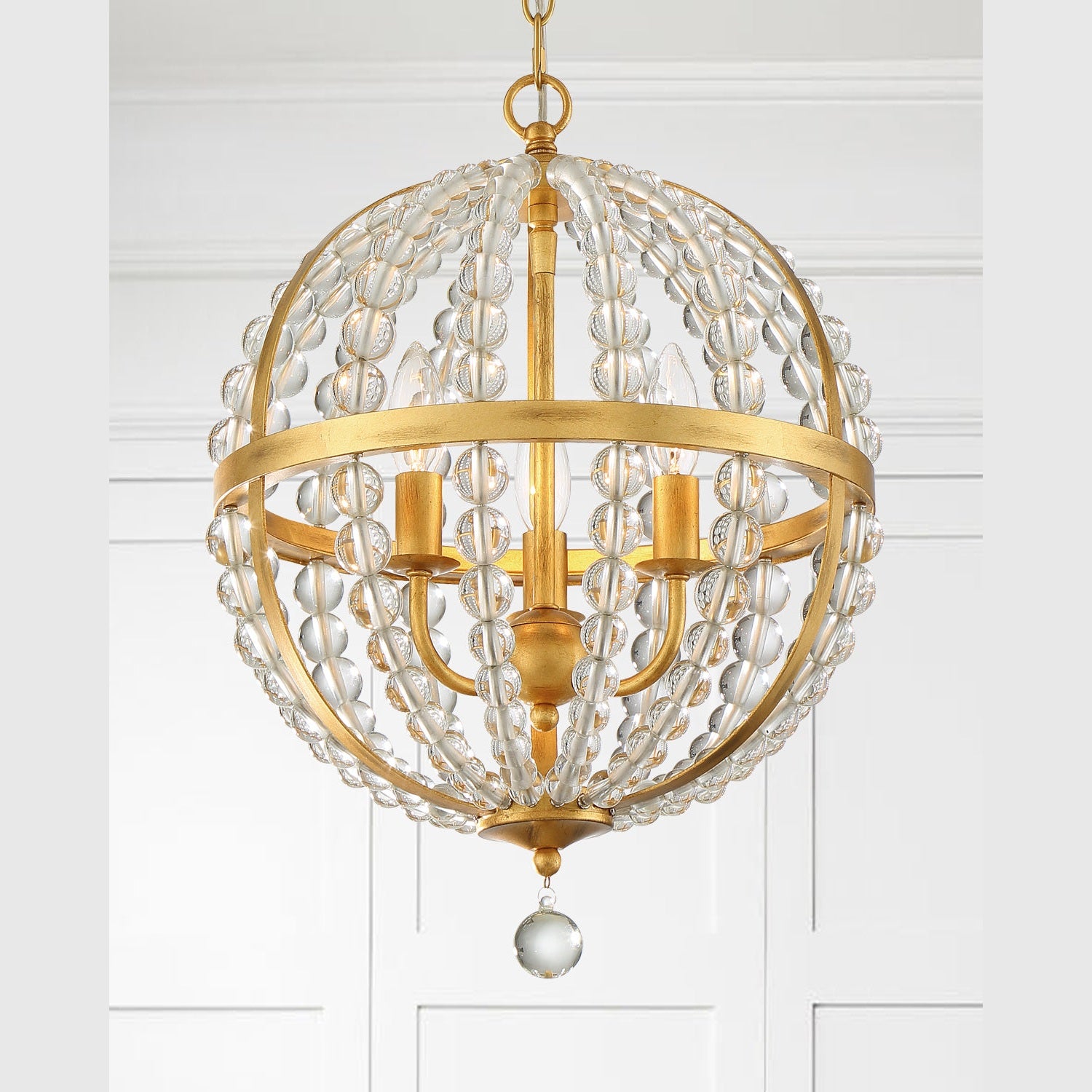 Crystorama - ROX-A9003-GA - Three Light Chandelier - Roxy - Antique Gold