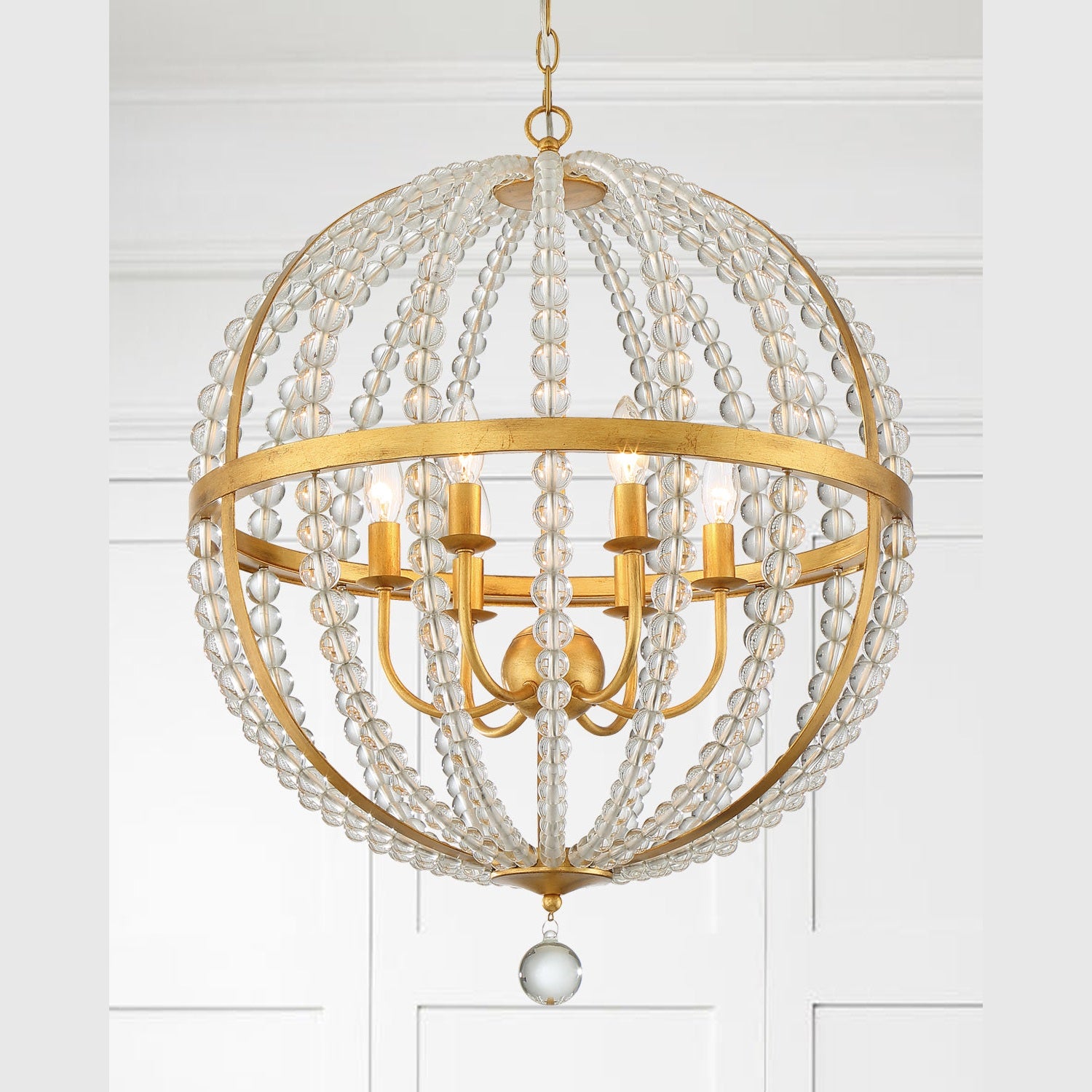 Crystorama - ROX-A9006-GA - Six Light Chandelier - Roxy - Antique Gold