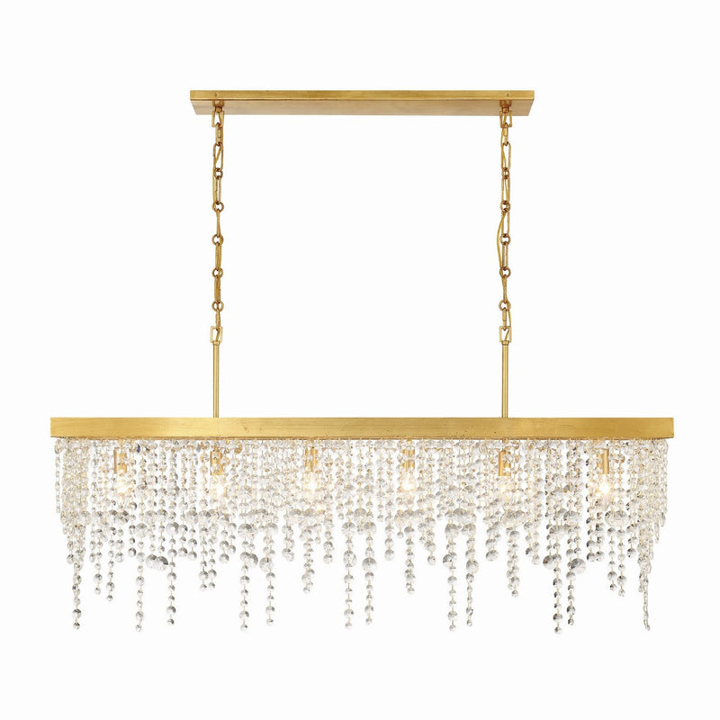 Crystorama - WIN-617-GA-CL-MWP - Six Light Chandelier - Winham - Antique Gold