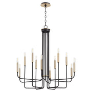 Quorum - 630-126980 - 12 Light Chandelier - Hope - Textured Black w/ Aged Brass
