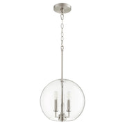 Quorum - 873-3-65 - Three Light Pendant - 873 Globe Pendants - Satin Nickel