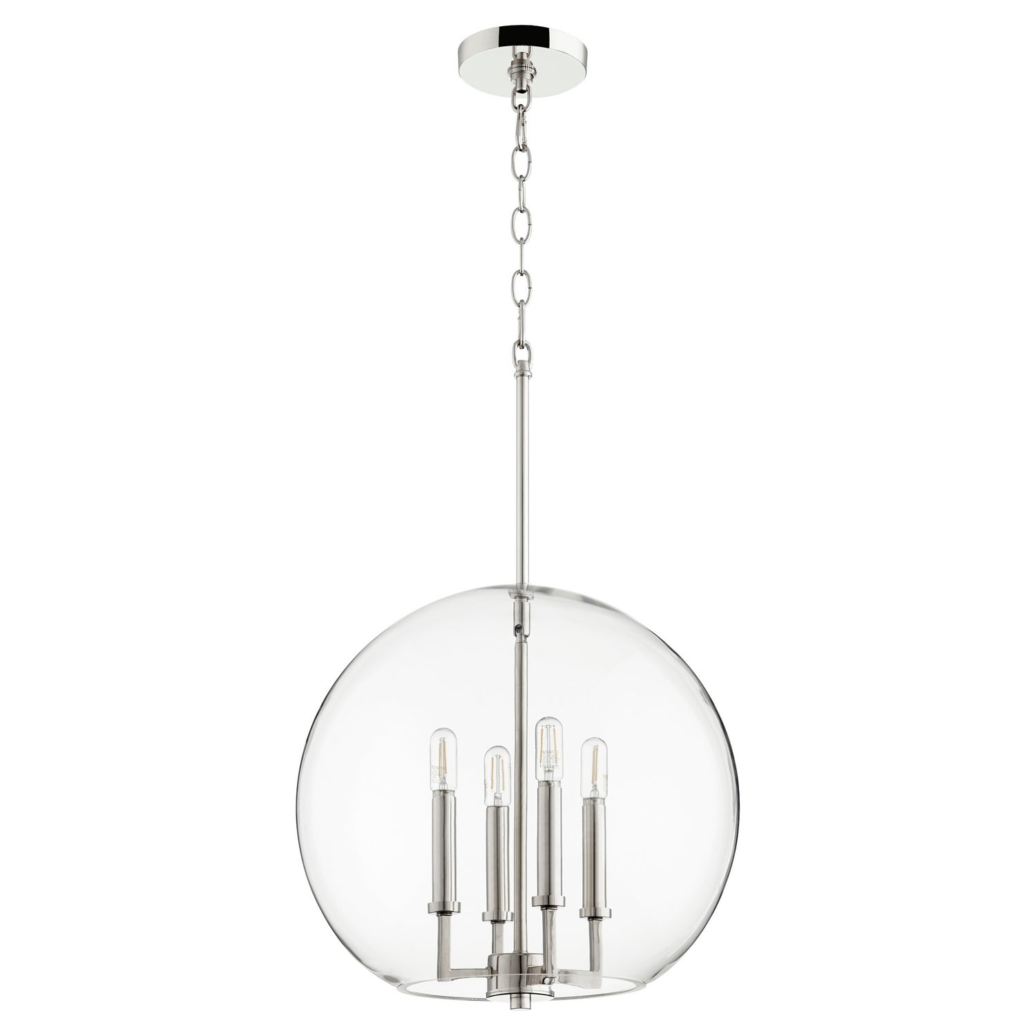 Quorum - 873-4-62 - Four Light Pendant - 873 Globe Pendants - Polished Nickel