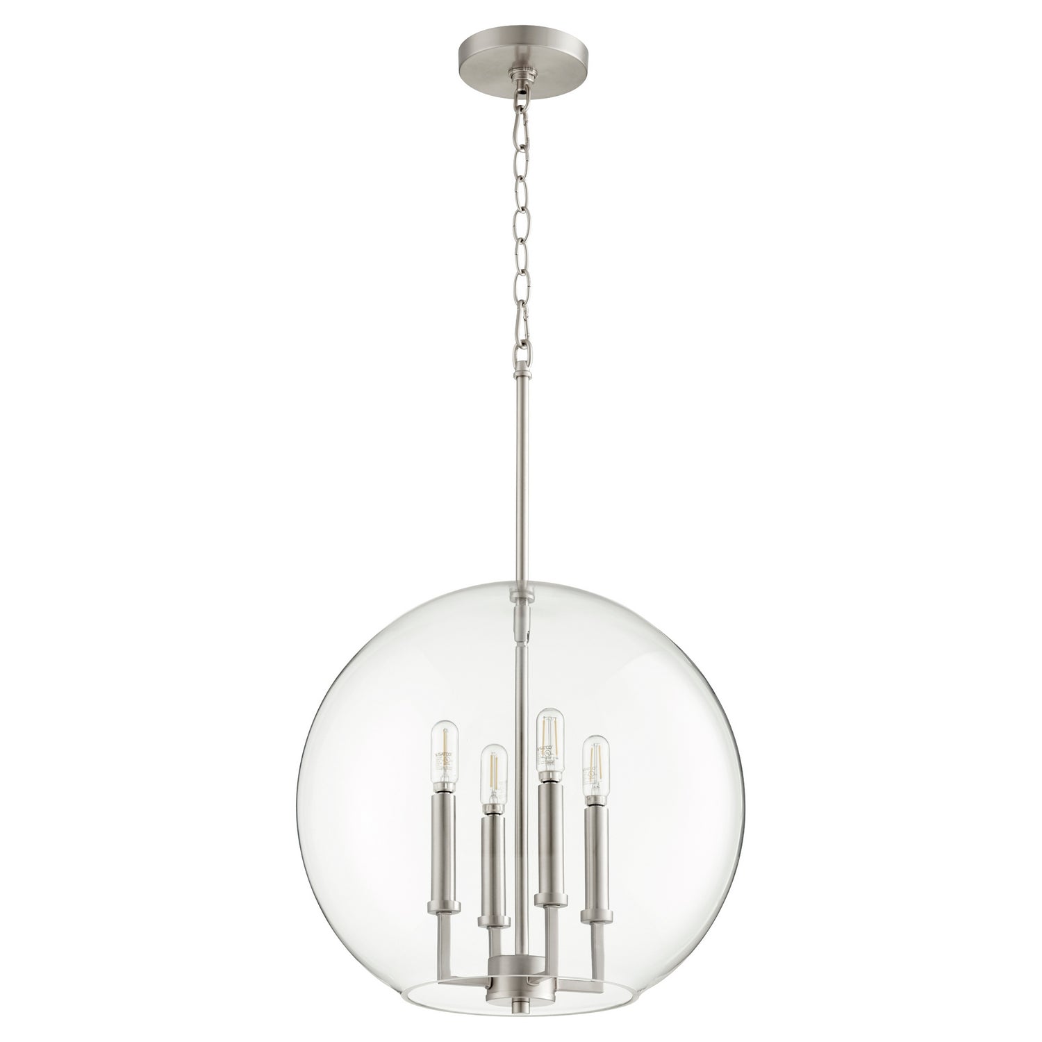 Quorum - 873-4-65 - Four Light Pendant - 873 Globe Pendants - Satin Nickel