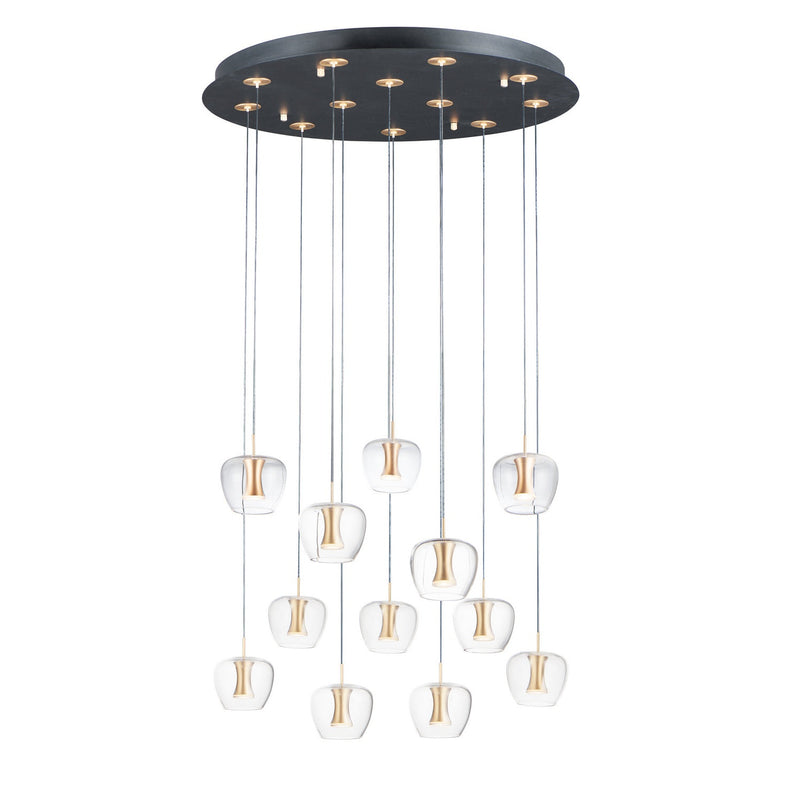 ET2 - E24167-18BKGLD - LED Pendant - Newton - Black / Gold