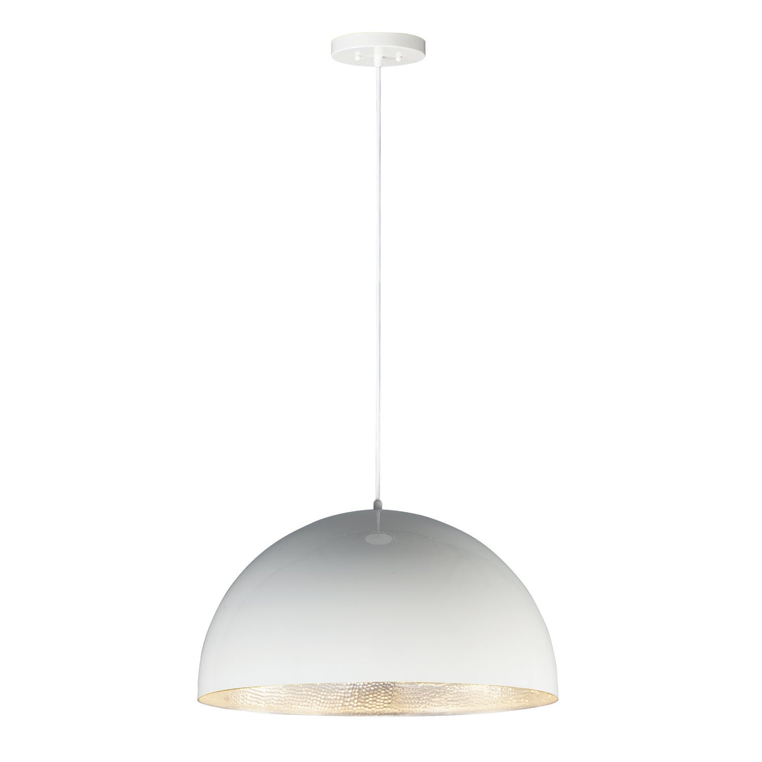 ET2 - E24904-GWAL - LED Pendant - Hemisphere - Gloss White / Aluminum