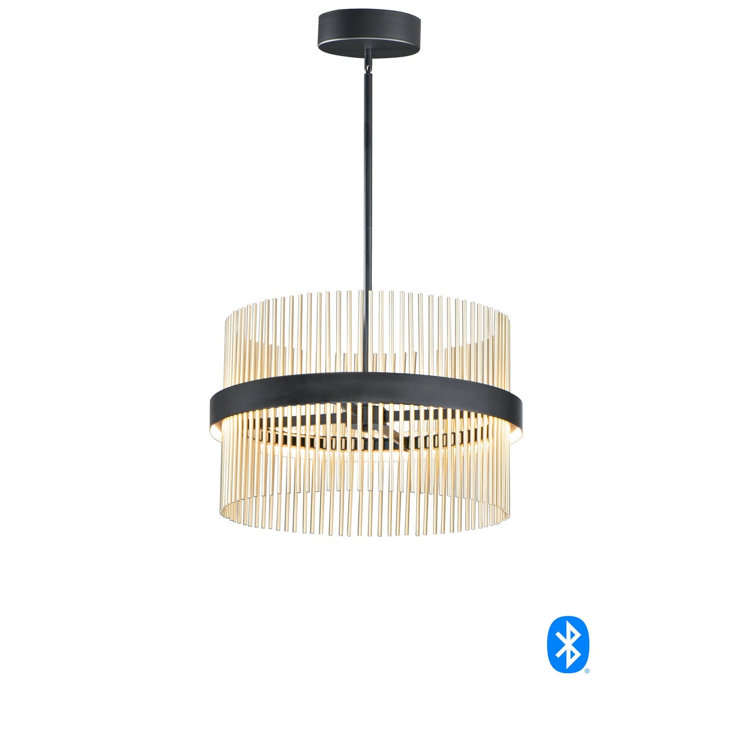 ET2 - E34205-BKSBR - LED Pendant - Chimes WiZ - Black / Satin Brass
