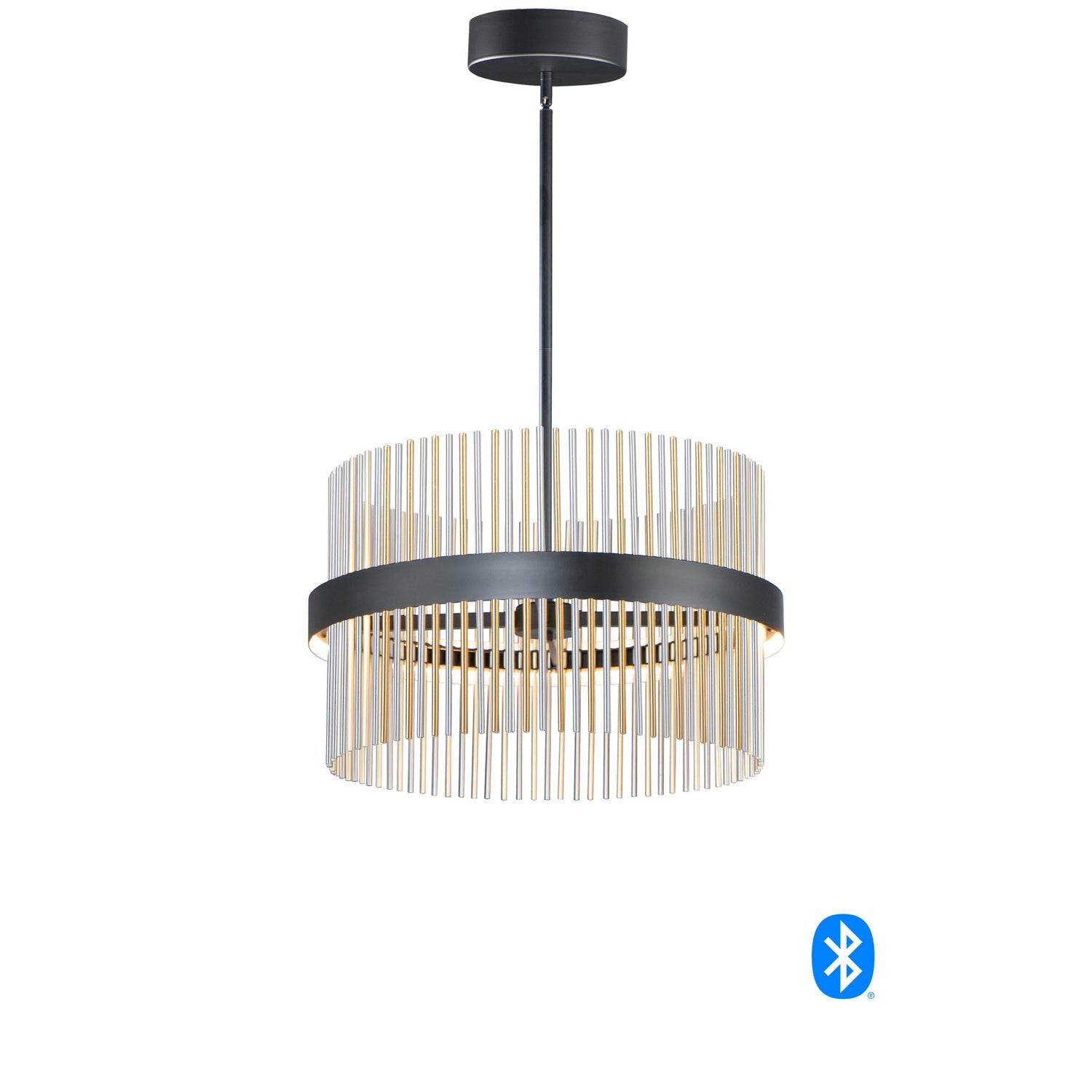 ET2 - E34205-BKSNSBR - LED Pendant - Chimes WiZ - Black / Satin Nickel / Satin Brass