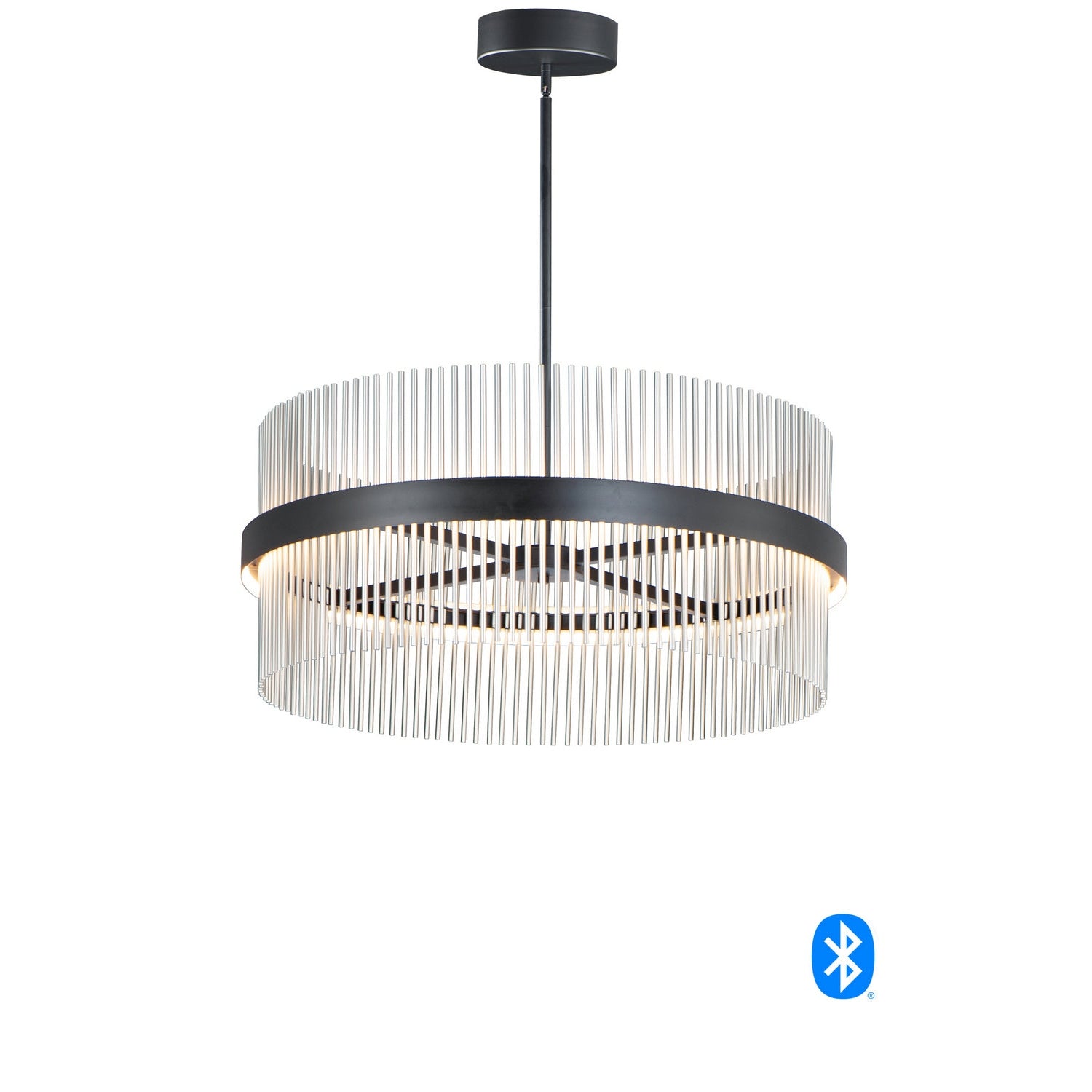 ET2 - E34207-BKSN - LED Pendant - Chimes WiZ - Black / Satin Nickel