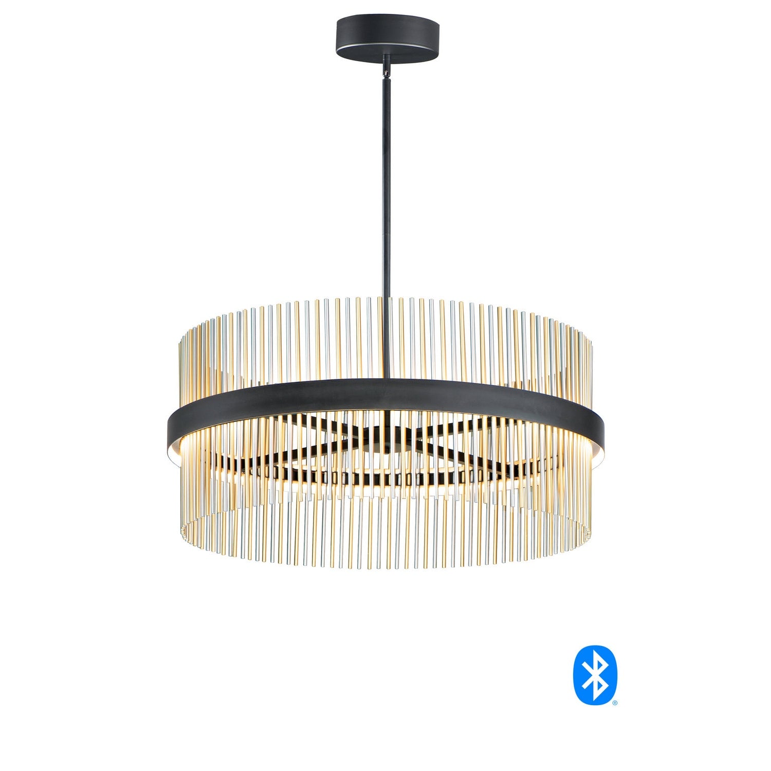 ET2 - E34207-BKSNSBR - LED Pendant - Chimes WiZ - Black / Satin Nickel / Satin Brass