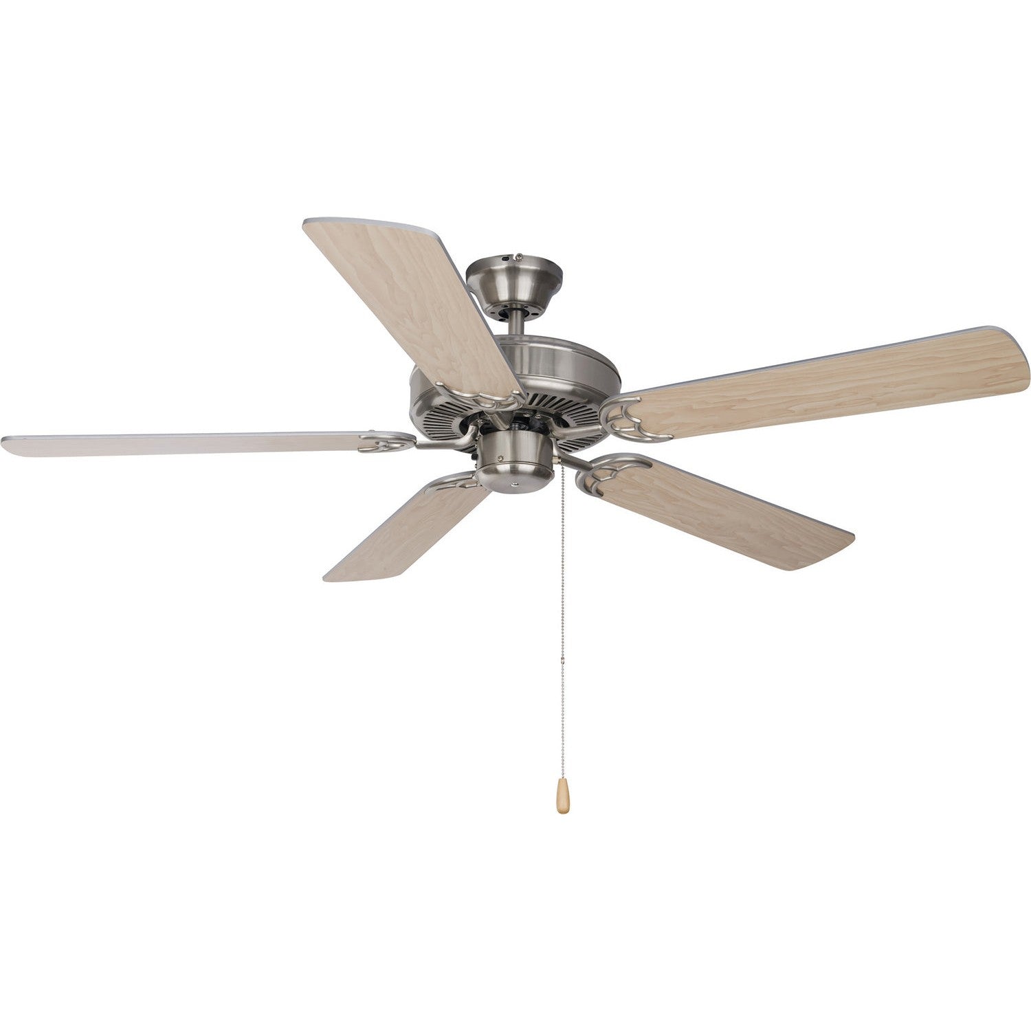 Maxim - 89905SNSM - 52"Ceiling Fan - Basic-Max - Satin Nickel / Silver / Maple