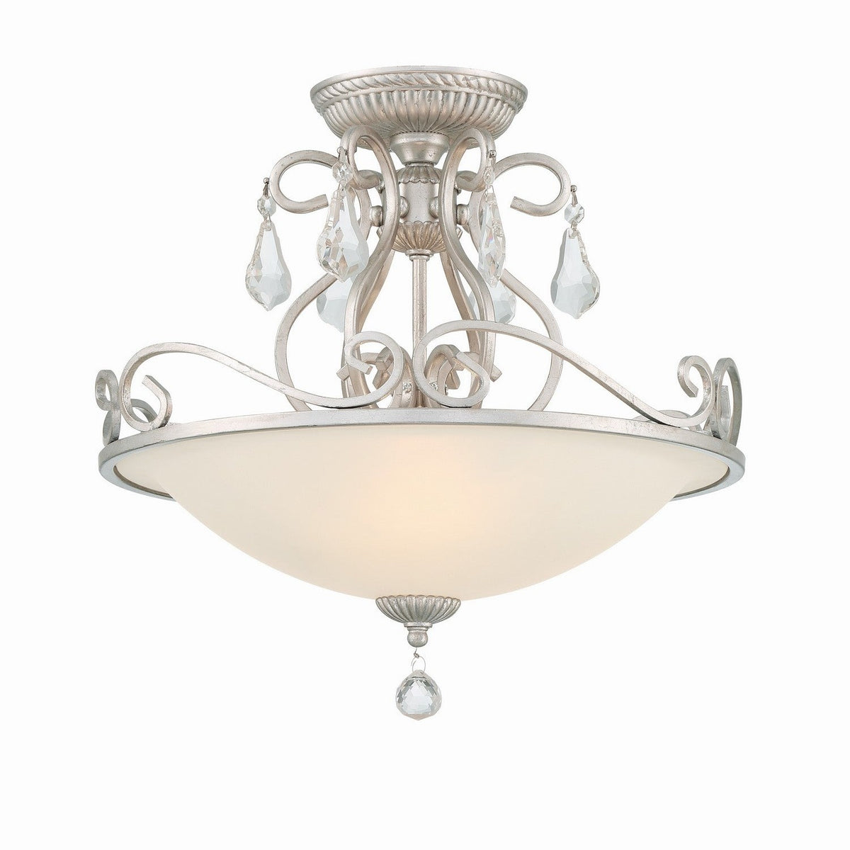 Crystorama - 5010-OS-CL-S - Three Light Semi Flush Mount - Ashton - Olde Silver