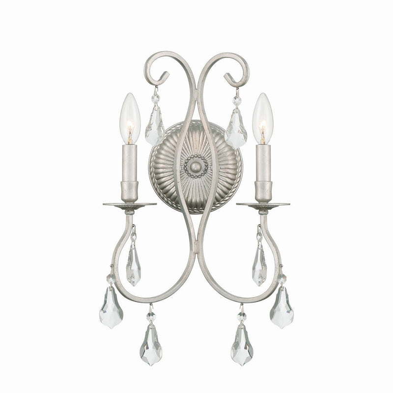 Crystorama - 5012-OS-CL-S - Two Light Wall Sconce - Ashton - Olde Silver