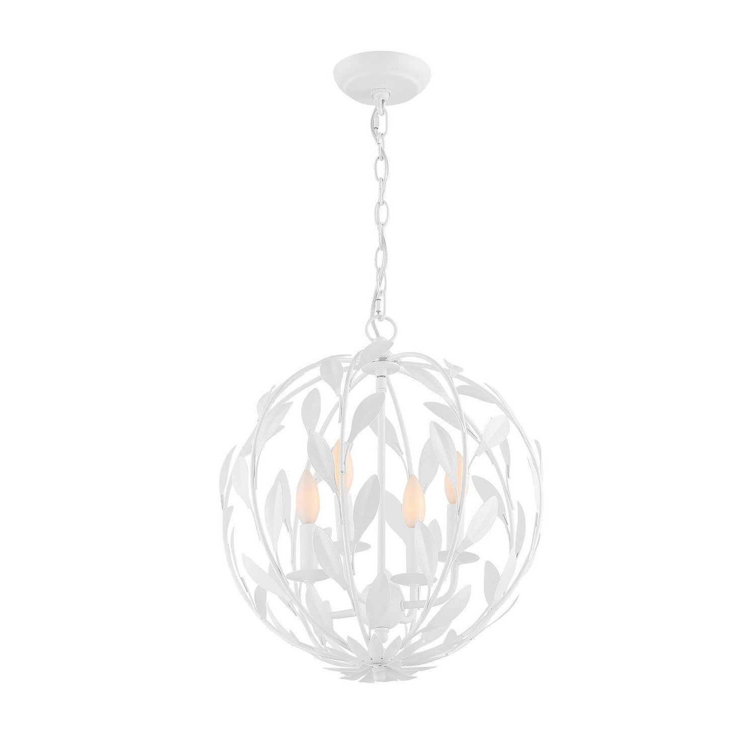 Crystorama - 504-MT - Four Light Chandelier - Broche - Matte White