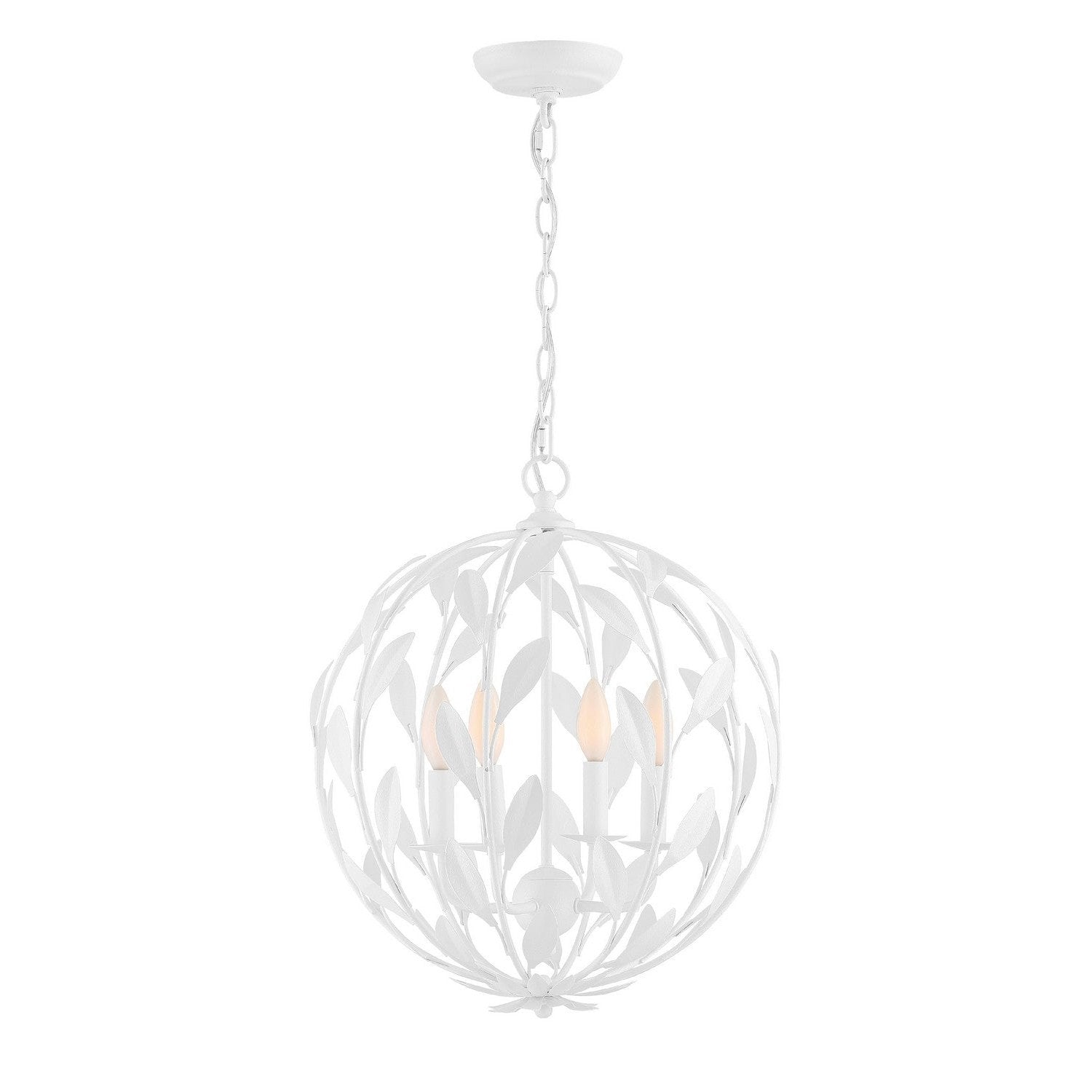 Crystorama - 504-MT - Four Light Chandelier - Broche - Matte White