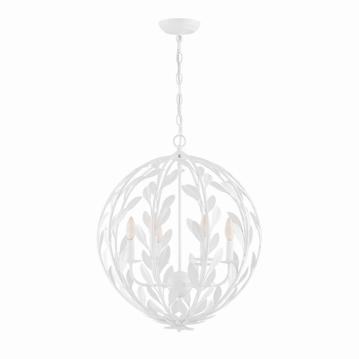 Crystorama - 506-MT - Six Light Chandelier - Broche - Matte White