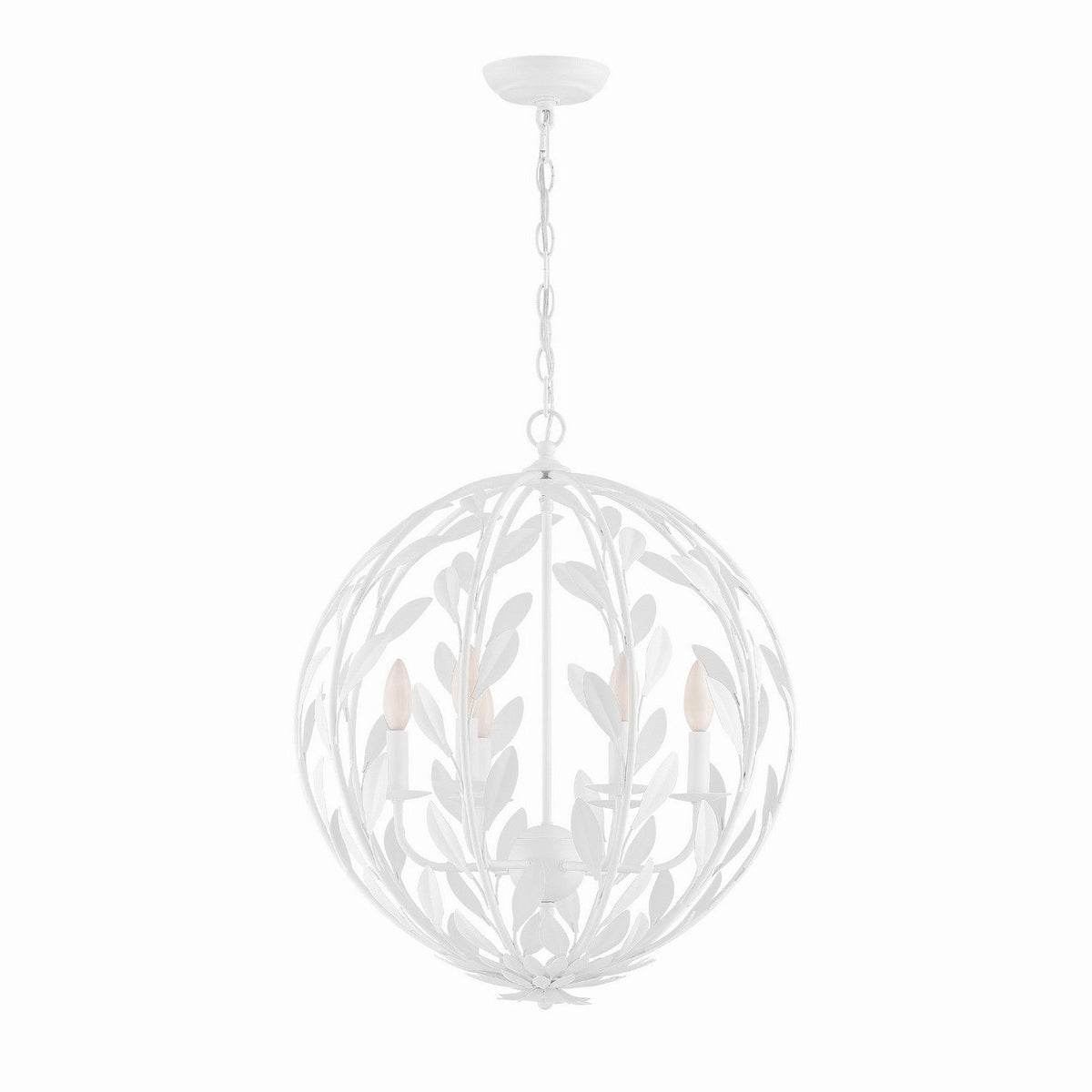 Crystorama - 506-MT - Six Light Chandelier - Broche - Matte White