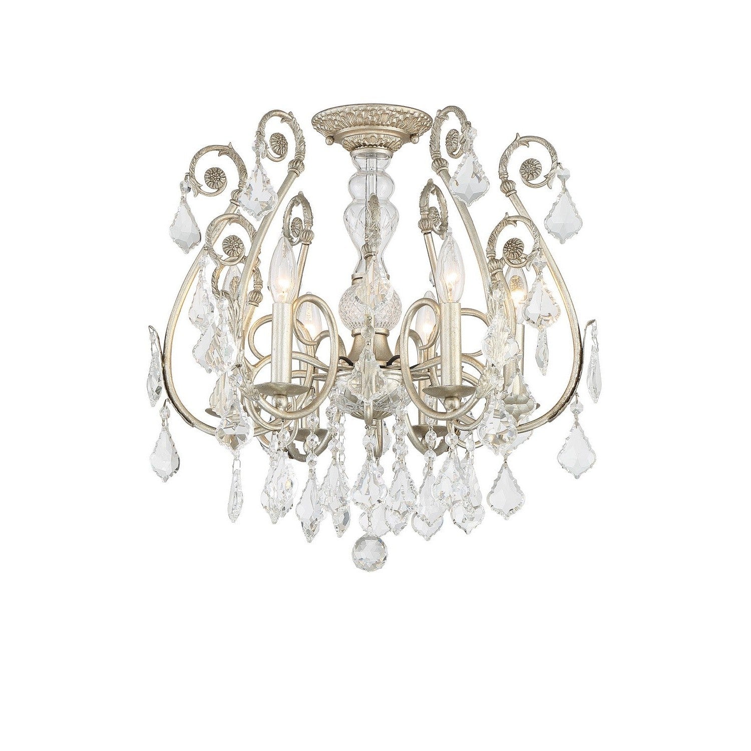 Crystorama - 5115-OS-CL-MWP_CEILING - Six Light Semi Flush Mount - Regis - Olde Silver