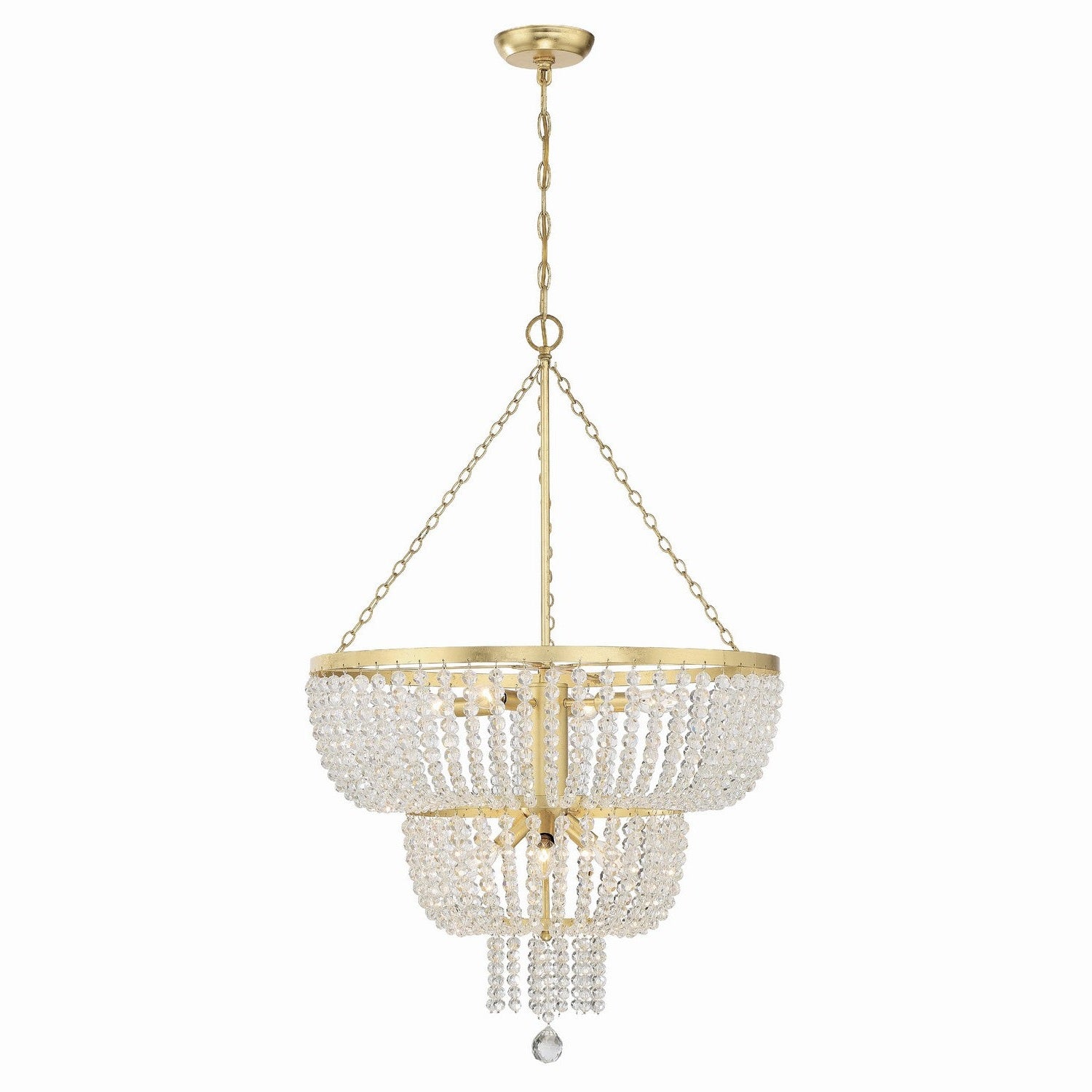 Crystorama - 610-GA - Eight Light Chandelier - Rylee - Antique Gold