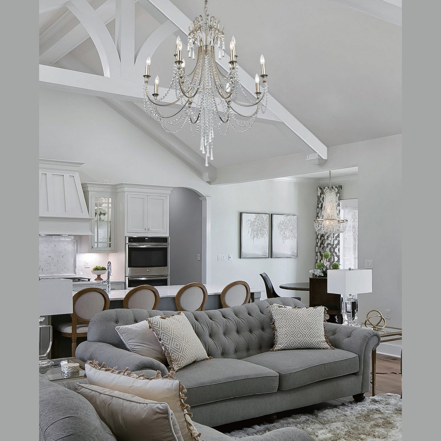 Crystorama - ARC-1909-SA-CL-MWP - 12 Light Chandelier - Arcadia - Antique Silver