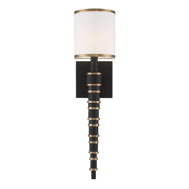 Crystorama - SLO-A3601-VG-BF - One Light Wall Sconce - Sloane - Vibrant Gold + Black Forged