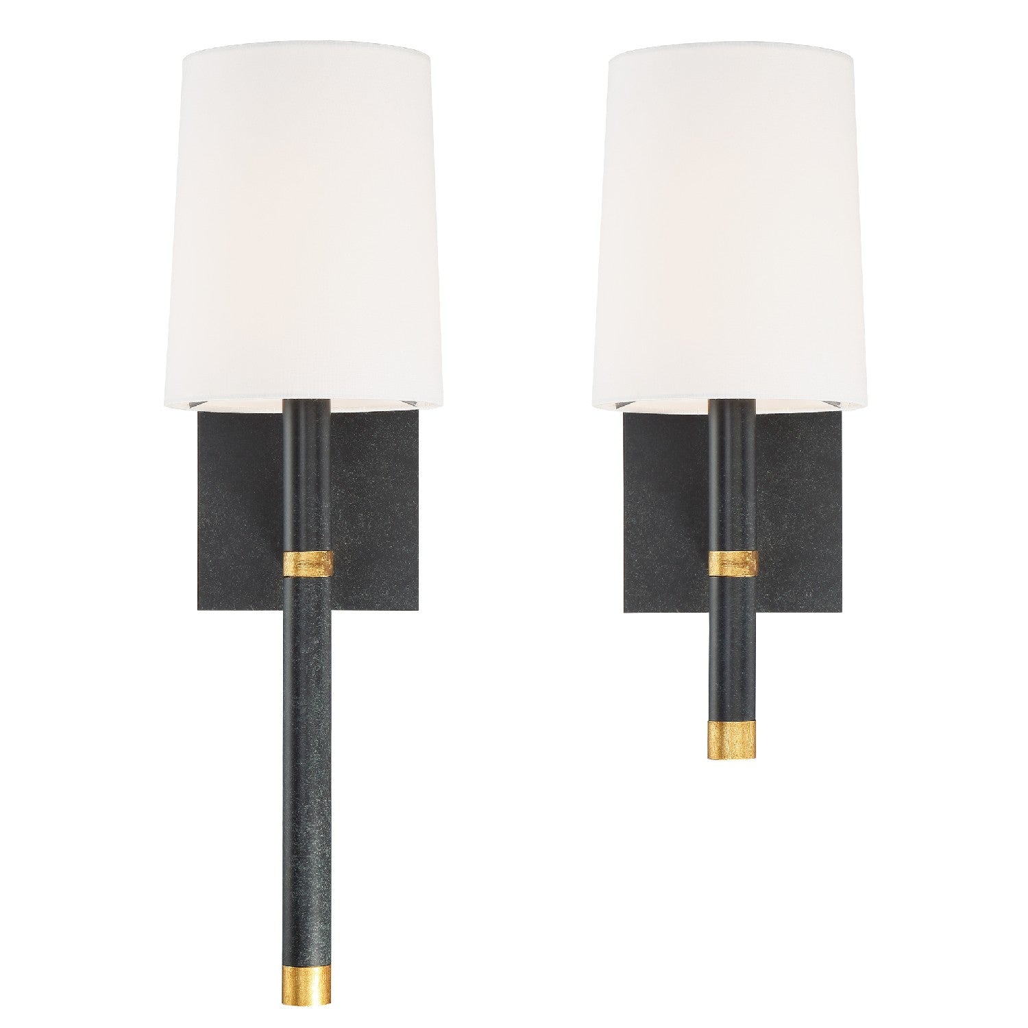 Crystorama - WES-9901-BK-GA - One Light Wall Sconce - Weston - Black + Antique Gold