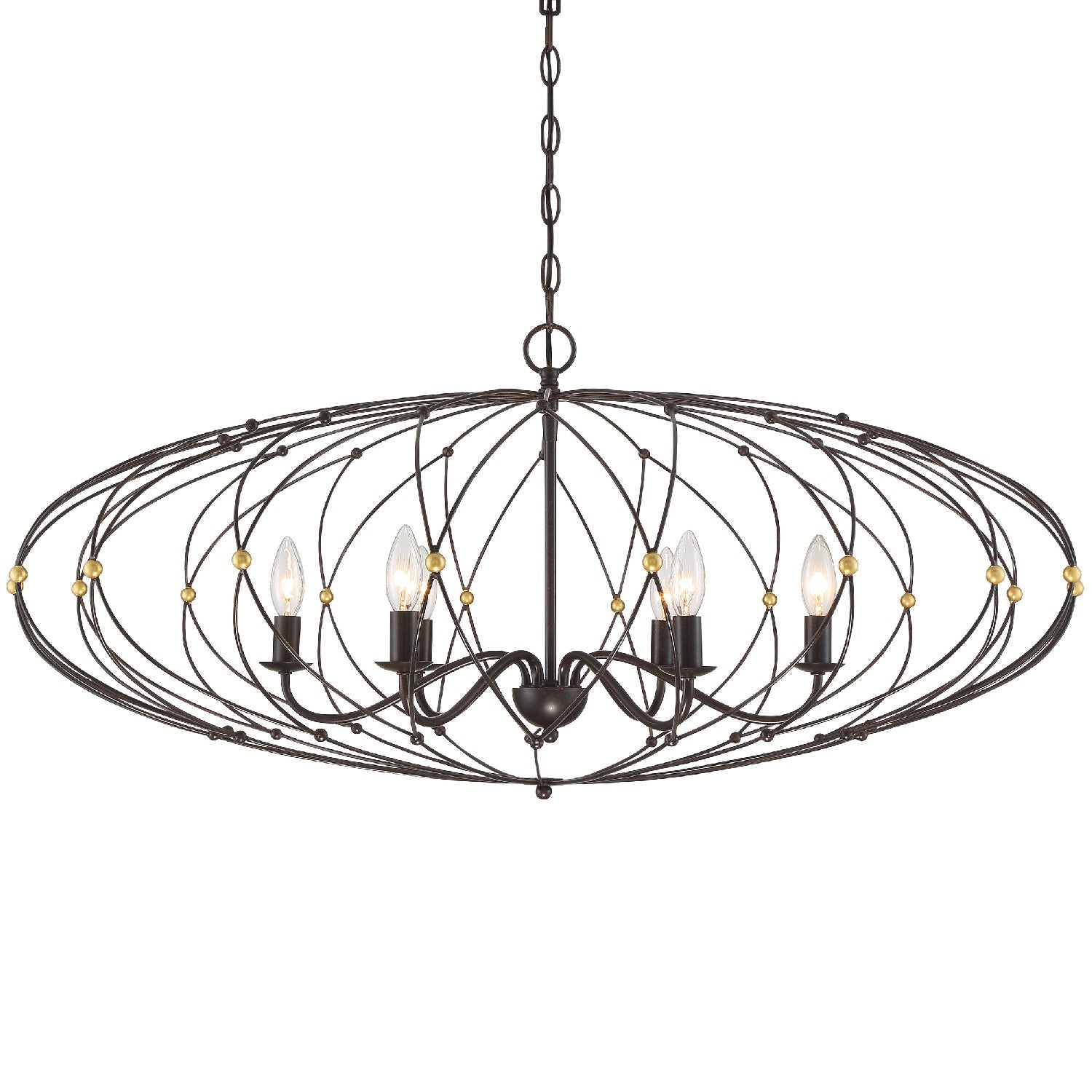 Crystorama - ZUC-A9036-EB-GA - Six Light Chandelier - Zucca - English Bronze + Antique Gold