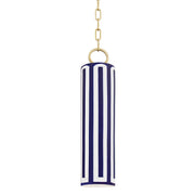 Hudson Valley - 2384-AGB/BL - One Light Pendant - Brookville - Aged Brass/Blue Combo