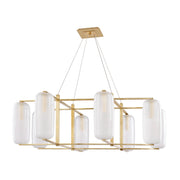 Hudson Valley - 3478-AGB - Eight Light Chandelier - Pebble - Aged Brass