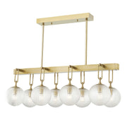Hudson Valley - 7108-AGB - Eight Light Island Pendant - Jewett - Aged Brass
