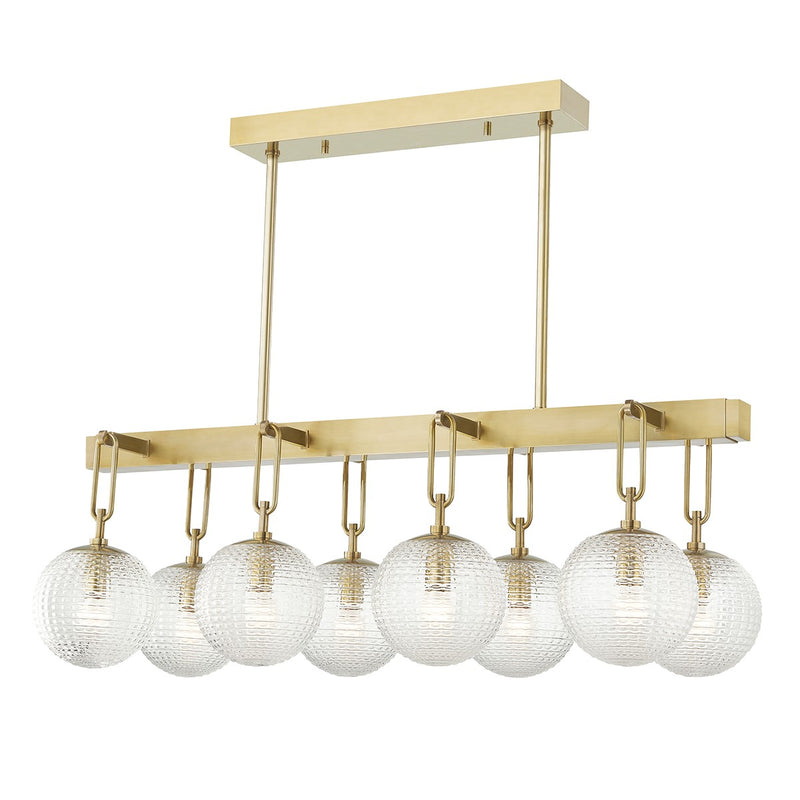 Hudson Valley - 7108-AGB - Eight Light Island Pendant - Jewett - Aged Brass