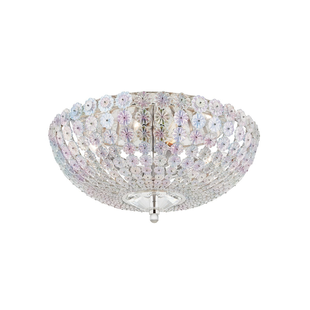 Hudson Valley - 8217-PN - Four Light Semi Flush Mount - Floral Park - Polished Nickel
