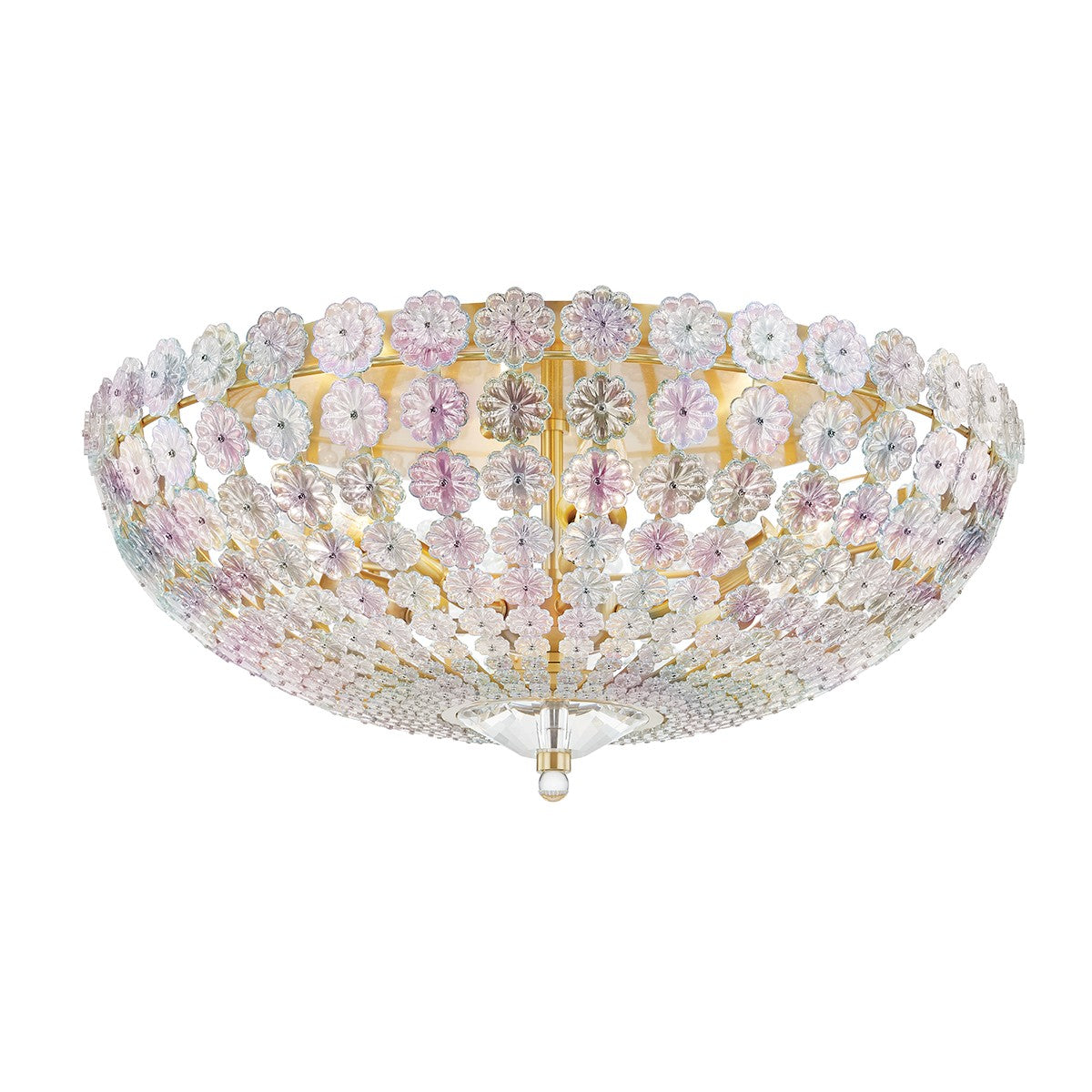 Hudson Valley - 8222-AGB - Six Light Semi Flush Mount - Floral Park - Aged Brass