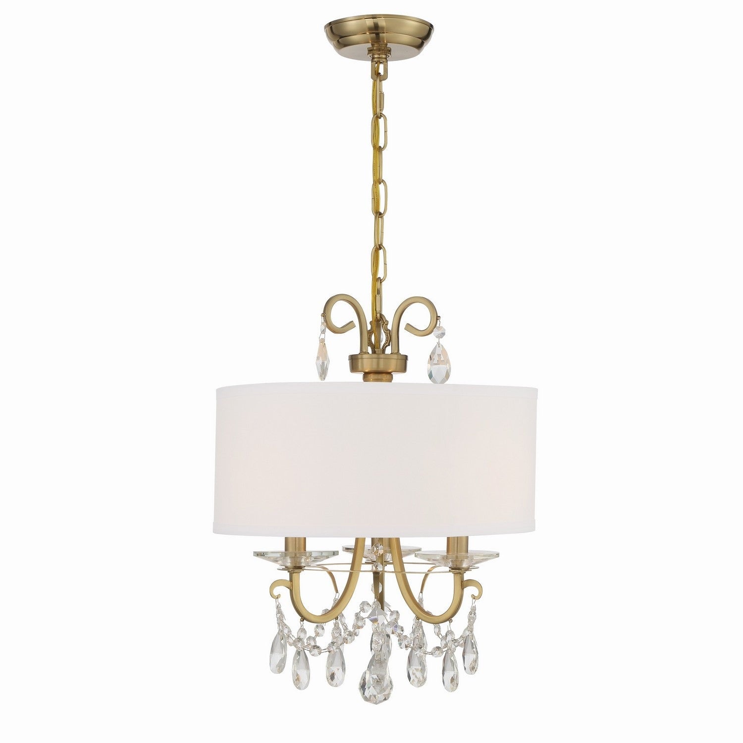Crystorama - 6623-VG-CL-SAQ - Three Light Chandelier - Othello - Vibrant Gold
