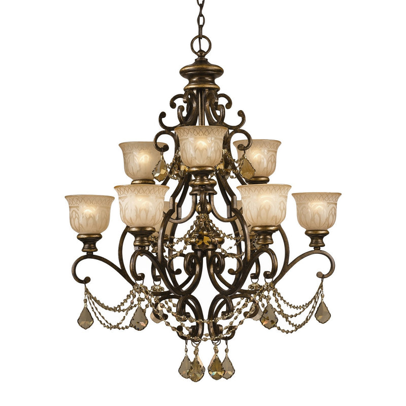Crystorama - 7509-BU-GT-S - Nine Light Chandelier - Norwalk - Bronze Umber