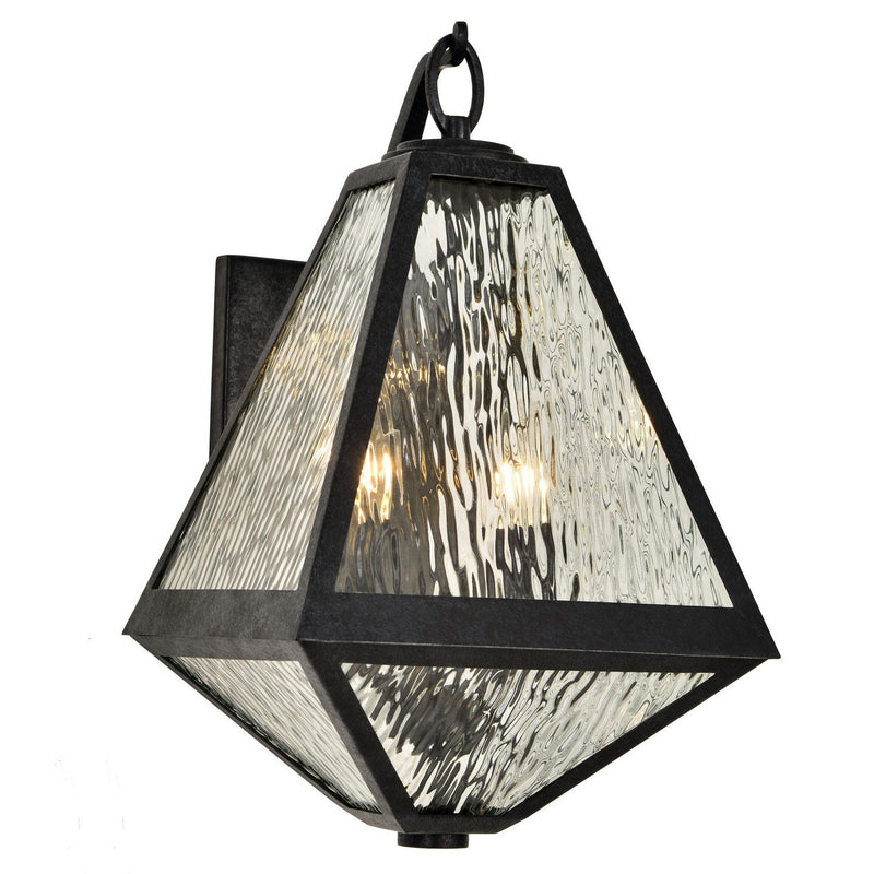Crystorama - GLA-9722-WT-BC - Two Light Outdoor Wall Sconce - Glacier - Black Charcoal