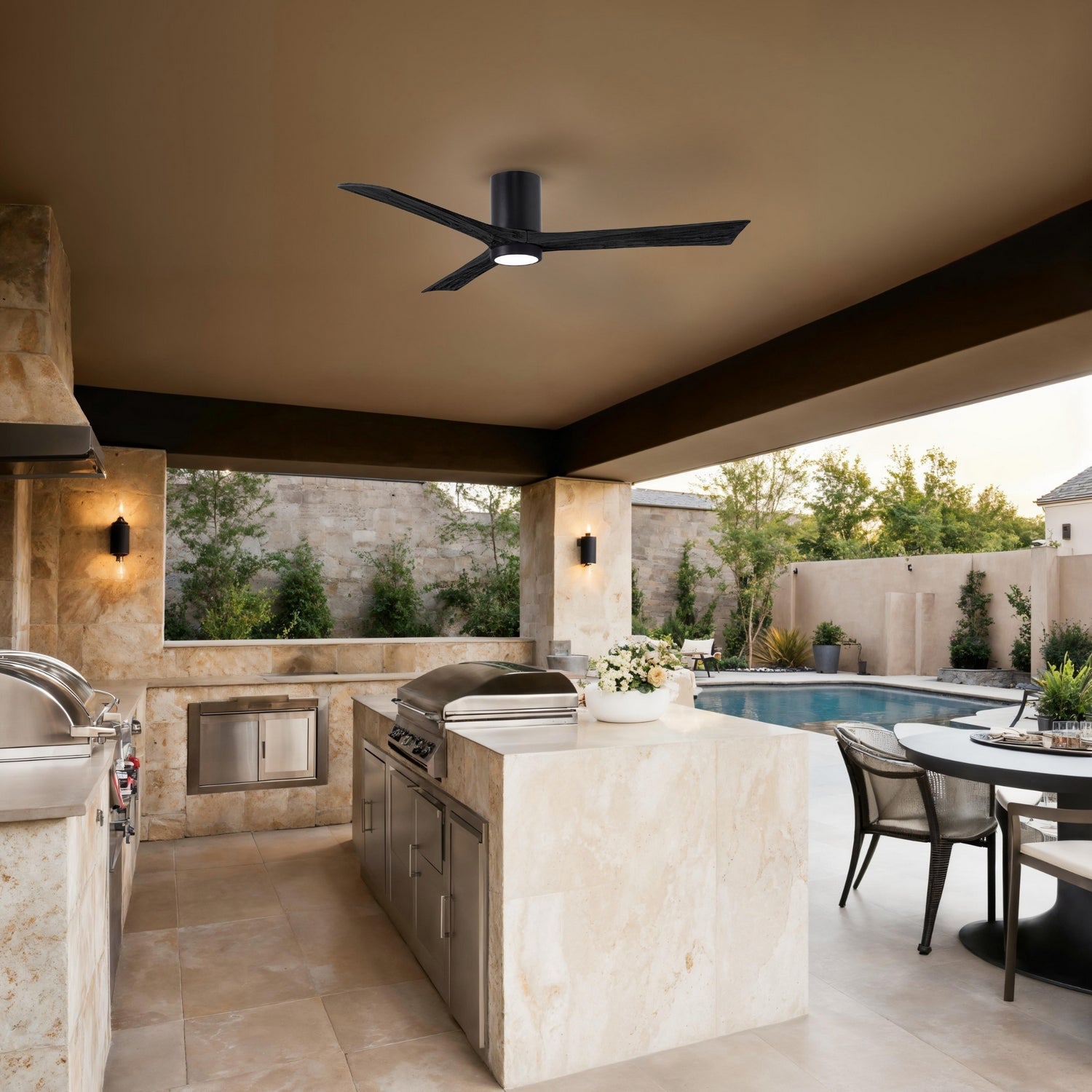 Matthews Fan Company - IR3HLK-BK-BK-60 - 60"Ceiling Fan - Irene-3HLK - Matte Black