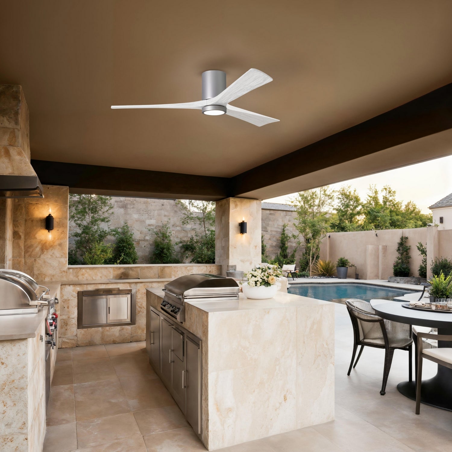 Matthews Fan Company - IR3HLK-BN-MWH-60 - 60"Ceiling Fan - Irene-3HLK - Brushed Nickel