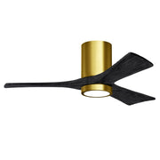 Matthews Fan Company - IR3HLK-BRBR-BK-42 - 42"Ceiling Fan - Irene-3HLK - Brushed Brass