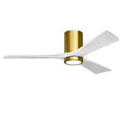 Matthews Fan Company - IR3HLK-BRBR-MWH-52 - 52"Ceiling Fan - Irene-3HLK - Brushed Brass