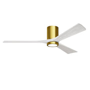 Matthews Fan Company - IR3HLK-BRBR-MWH-60 - 60"Ceiling Fan - Irene-3HLK - Brushed Brass