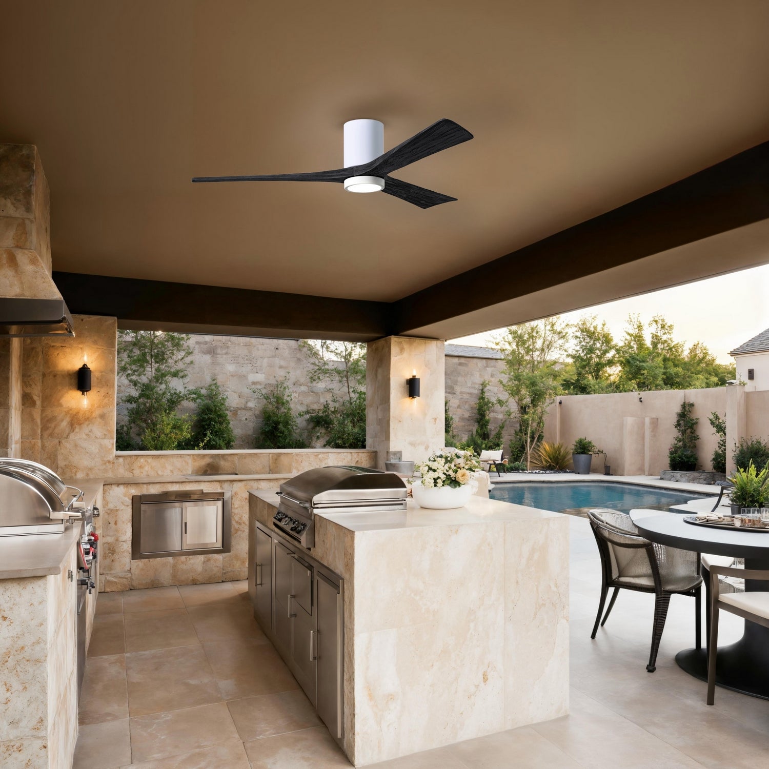 Matthews Fan Company - IR3HLK-WH-BK-60 - 60"Ceiling Fan - Irene-3HLK - Gloss White