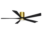 Matthews Fan Company - IR5HLK-BRBR-BK-60 - 60"Ceiling Fan - Irene-5HLK - Brushed Brass