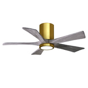Matthews Fan Company - IR5HLK-BRBR-BW-42 - 42"Ceiling Fan - Irene-5HLK - Brushed Brass